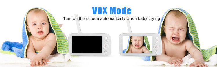 Baby Monitor Camera Audio 5 Inch Screen 28 Hours Battery Video Camera Night Vision 2-Way Talk Lullabies Baby Nanny Security Cam