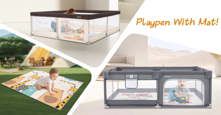 71" x 79" Large Baby Playpen with Mat – Indoor & Outdoor Unisex Play Yard for Toddlers, Newborn to 6 Years, Foldable Baby Fence with Gate & Toys
