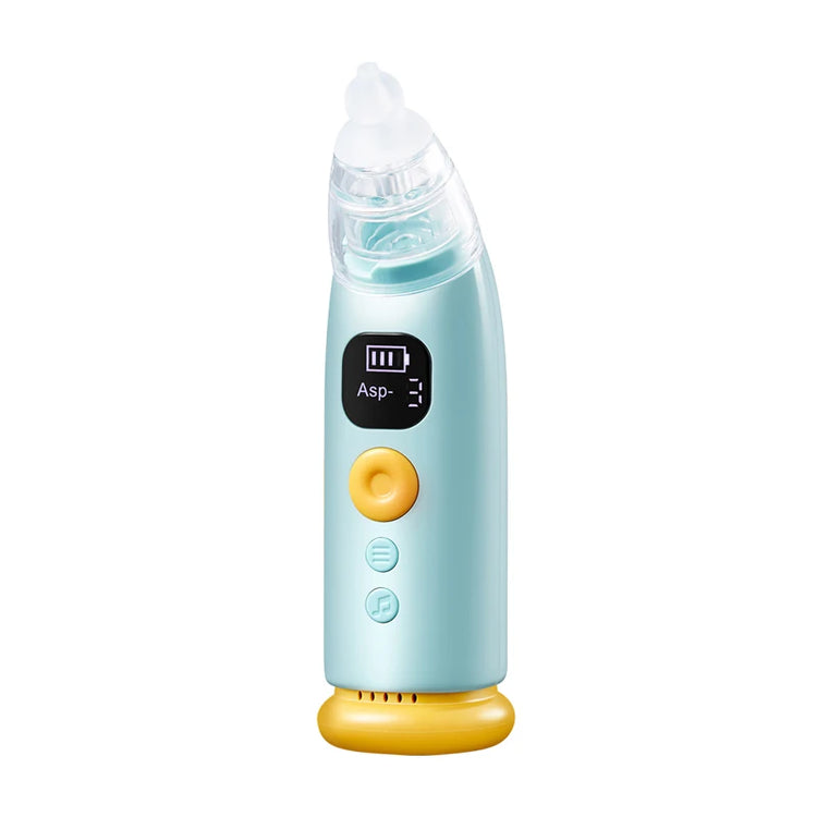 Electric Baby Nose Vacuum Cleaner – Adjustable Nasal Aspirator for Infants & Toddlers, Rechargeable with HD Display, Music & Lights, 3 Silicone Nozzles & Suction Levels