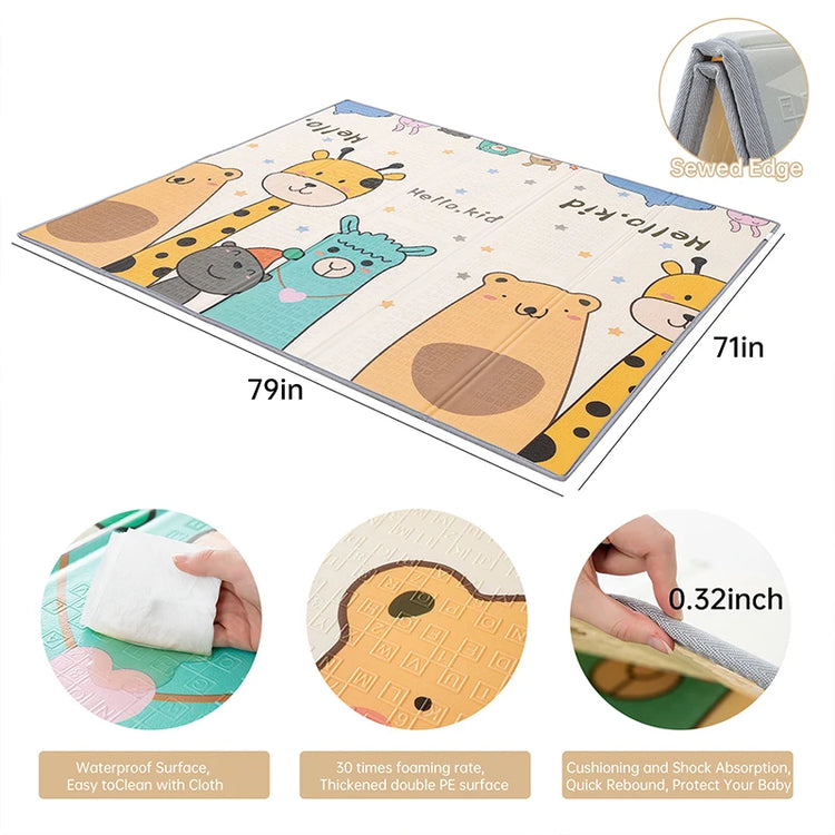 71" x 79" Large Baby Playpen with Mat – Indoor & Outdoor Unisex Play Yard for Toddlers, Newborn to 6 Years, Foldable Baby Fence with Gate & Toys