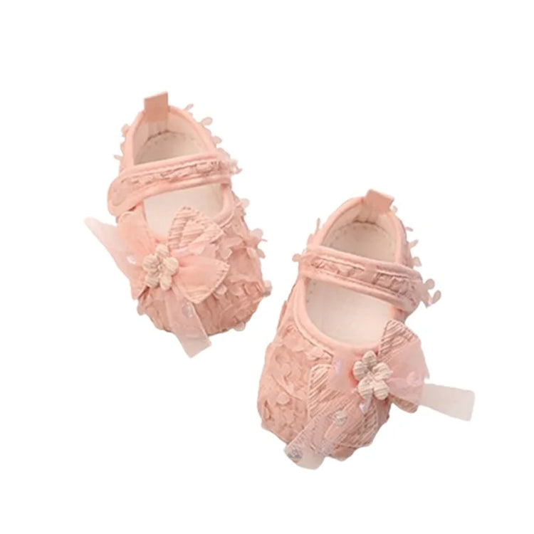 Adorable Baby Girl Bow Flats with Petal Design – Infant Party Shoes for Festivals, Baby Showers & Special Occasions