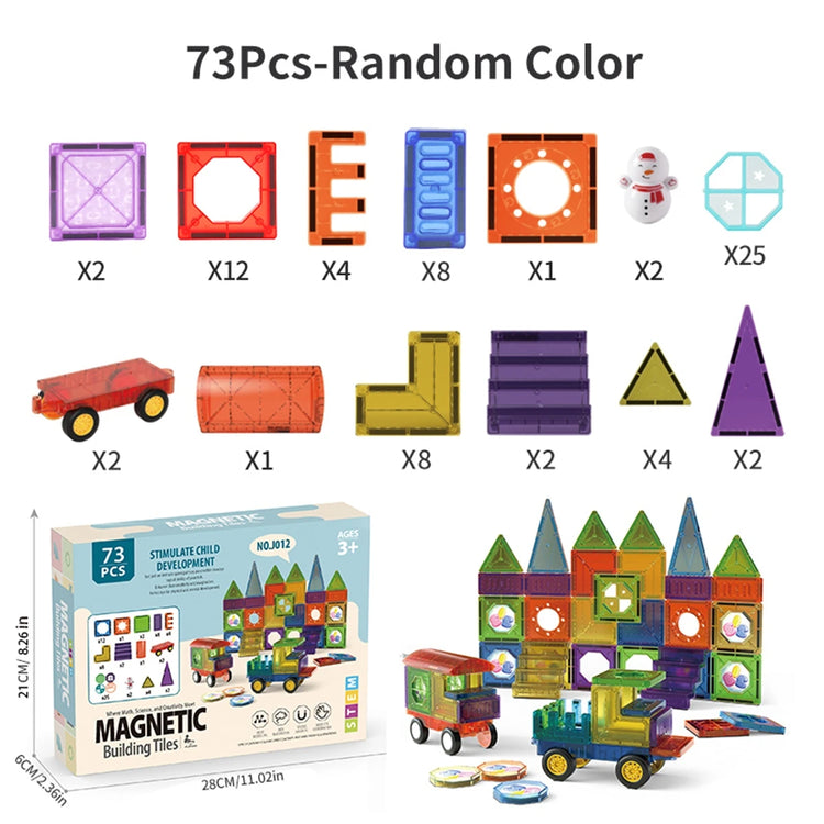Colorful 3D Magnetic Building Blocks for Kids – Educational DIY STEM Toys to Enhance Fine Motor Skills, Creative Magnet Bricks for Toddlers & Children Ages 3+