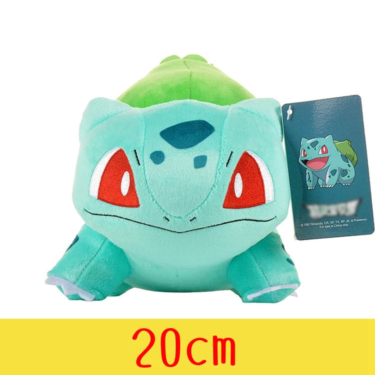 Pokemon Plush Toys – High-Quality Pikachu, Charmander, Squirtle & Bulbasaur Stuffed Dolls with Tag, Cute Anime Cartoon Gift for Kids & Fans