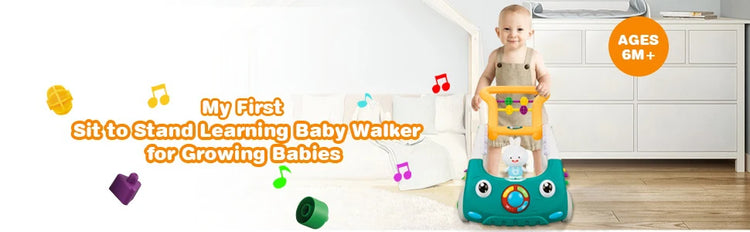 EDUCIRO 4-in-1 Baby Walker for Boys Girls, Sit to Stand Learning Walker, Baby Push Walker, Learning Push Toys for Baby