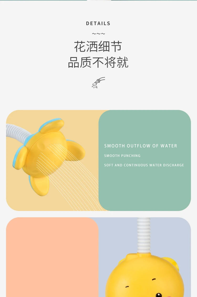 New Baby Bath Kids Toys Rainbow Shower Pipeline Yellow Ducks Slide Tracks Bathroom Educational Water Game for Children Gifts Toy