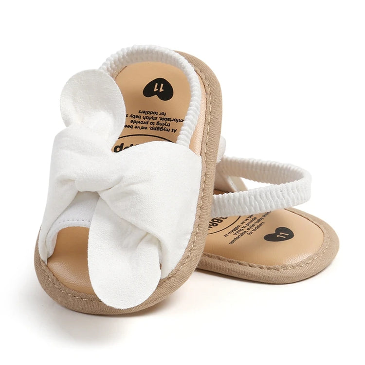 Adorable Baby Girl Sandals with Bowknot – Soft Non-Slip Sole Princess First Walker Shoes for Summer, Beach & Party