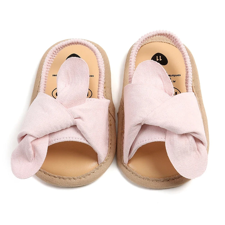 Adorable Baby Girl Sandals with Bowknot – Soft Non-Slip Sole Princess First Walker Shoes for Summer, Beach & Party