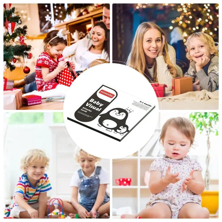 Visual Stimulation Flashcards Sensory Developmental Black White Card Brain Development Toys Black And White Cards For Kids Aged