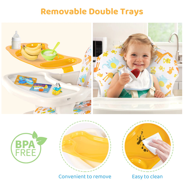Sejoy 3-in-1 High Chair for Babies & Toddlers – Adjustable Backrest, Removable Tray & Washable Cushion – ASTM & CPC Certified Feeding Chair