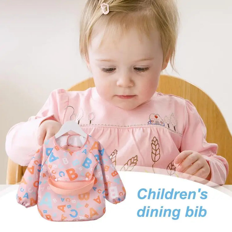 Toddler Long Sleeve Scarf Waterproof Art Smock Feeding Bib Apron Pocket Infant Boys Girls Burp Cloth Bandana Bibs supplies