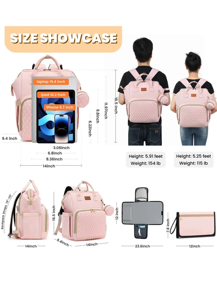Diaper Bag Backpack With Changing Pad Pacifier Case, Baby Bag for Boy Girl Toddler Waterproof Travel Diaper Bag for Mom