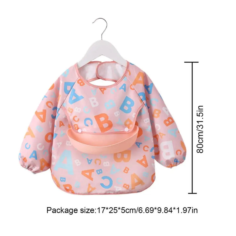 Toddler Long Sleeve Scarf Waterproof Art Smock Feeding Bib Apron Pocket Infant Boys Girls Burp Cloth Bandana Bibs supplies