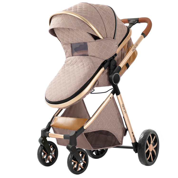 Lightweight 3-in-1 Baby Stroller with Isofix | High Landscape Travel System for Newborns to 6 Years