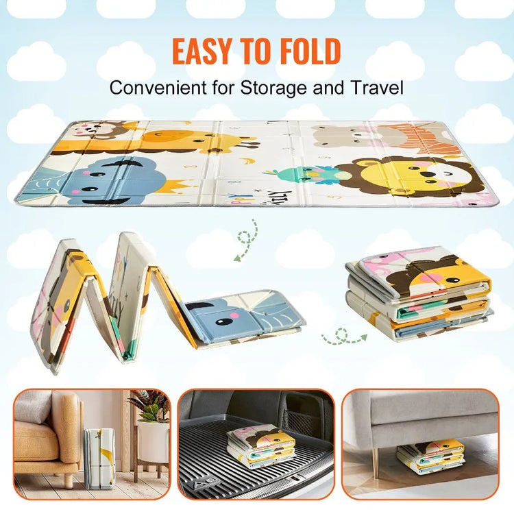 59x71 Baby Play Mat โ Reversible Soft Crawling & Activity Floor Mat for Infants