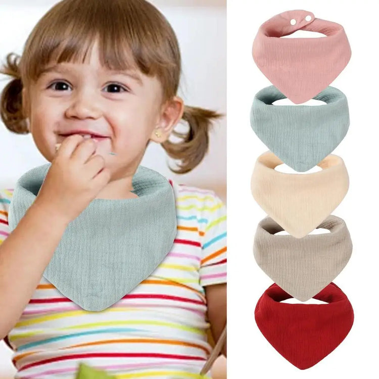 Toddler Bandana Bibs Absorbent Cotton Triangle Teething Bib Toddle Drooling Bibs Solid Color Toddler Drool Bibs for Feeding