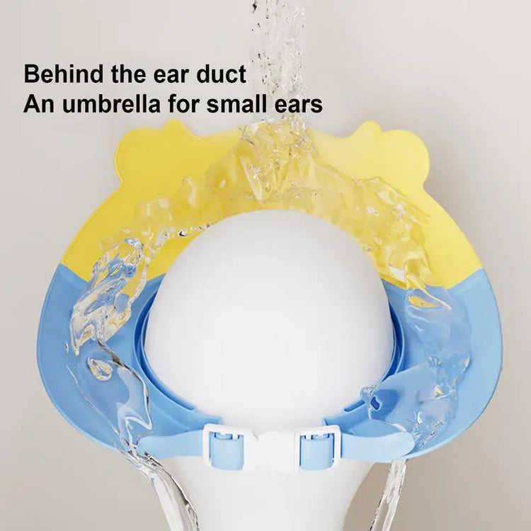 Silicone Baby Shower Cap Silicone Shower Cap Bathing Protection Wash Hair Shield Cartoon Shower Hats Eye And Ear Protection
