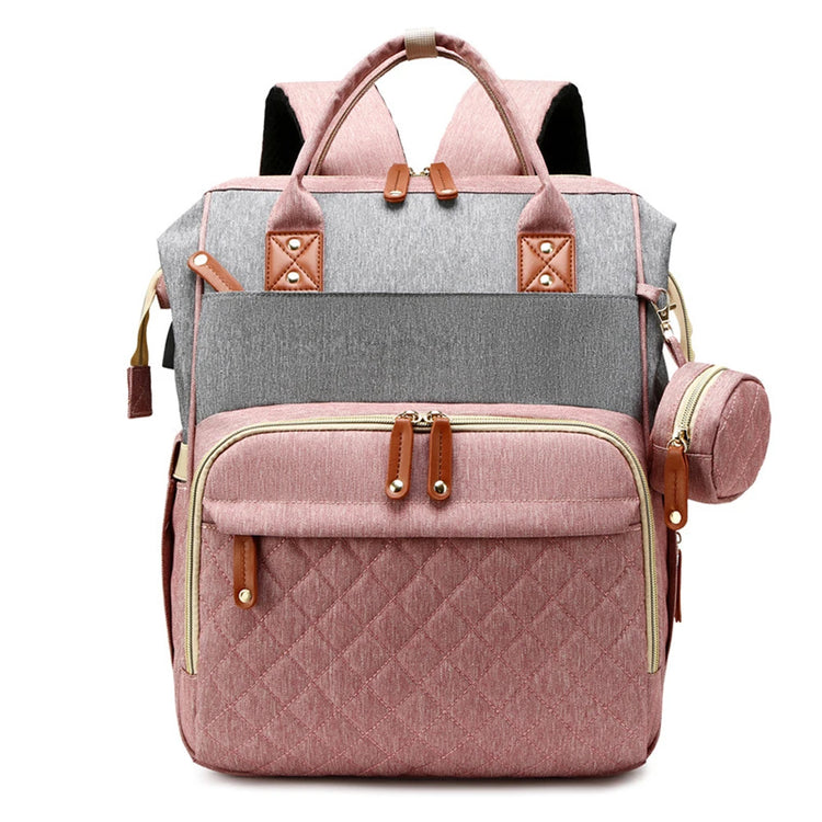 Portable Foldable Baby Travel Bed & Diaper Bag – Large Capacity Mommy Backpack with Changing Station & Infant Carrier (Fashionable & Lightweight)