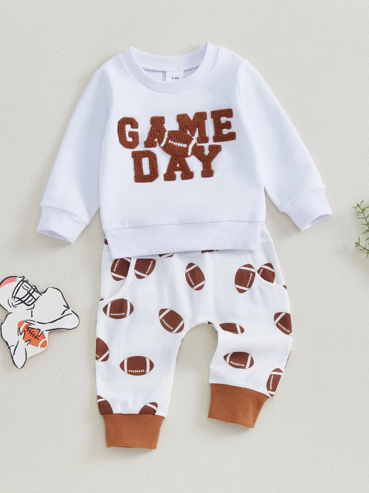 π§ Baby Boy 2Pcs Football Outfit β Sweatshirt + Trousers Set