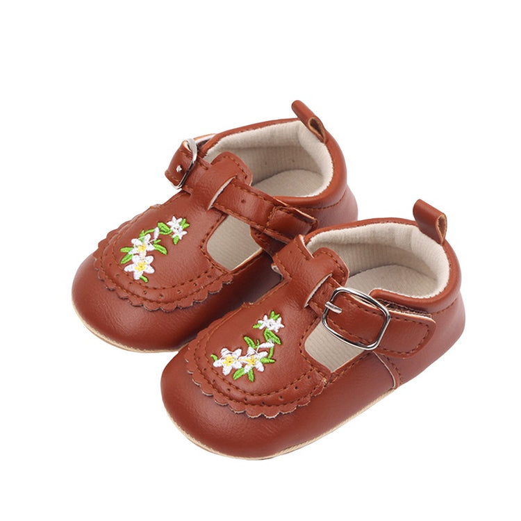 Cute Baby Girls Bowknot Mary Jane Shoes Comfortable PU Leather Non-slip First Walker Shoes for Toddler Princesses