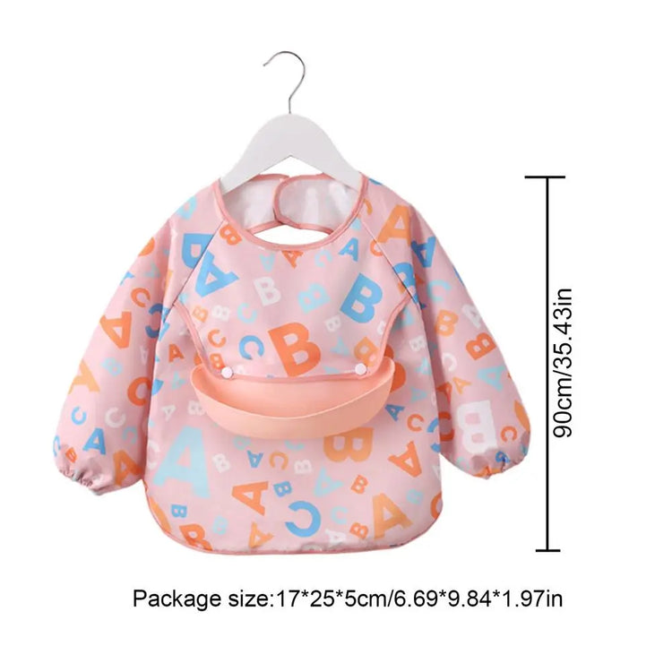 Toddler Long Sleeve Scarf Waterproof Art Smock Feeding Bib Apron Pocket Infant Boys Girls Burp Cloth Bandana Bibs supplies