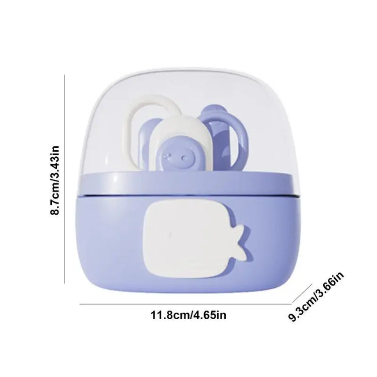 Baby Nail Kit 4-in-1 Cartoon Fingernail Clippers Grooming Care Nail Scissors Set Manicure Care Safe Clippers Scissors File