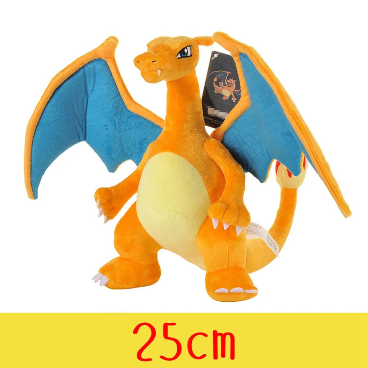 Pokemon Plush Toys – High-Quality Pikachu, Charmander, Squirtle & Bulbasaur Stuffed Dolls with Tag, Cute Anime Cartoon Gift for Kids & Fans