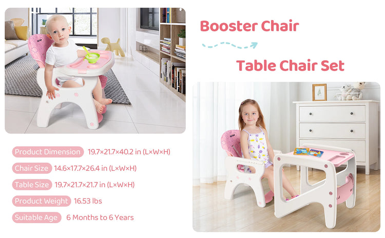 Sejoy 2-in-1 Foldable Baby High Chair with Table & Footrest – ASTM Certified Feeding Chair with Removable Double Tray, Adjustable Backrest & Washable Cushion