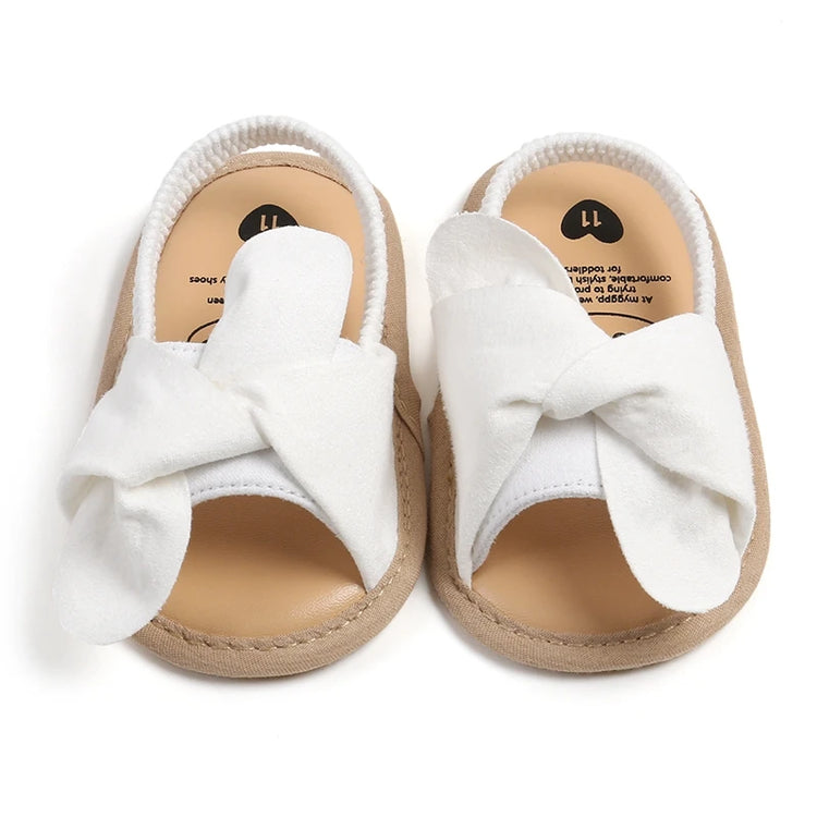 Adorable Baby Girl Sandals with Bowknot – Soft Non-Slip Sole Princess First Walker Shoes for Summer, Beach & Party