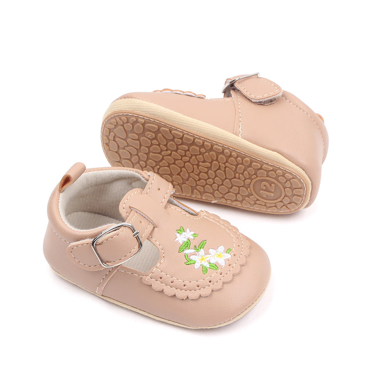 Cute Baby Girls Bowknot Mary Jane Shoes Comfortable PU Leather Non-slip First Walker Shoes for Toddler Princesses