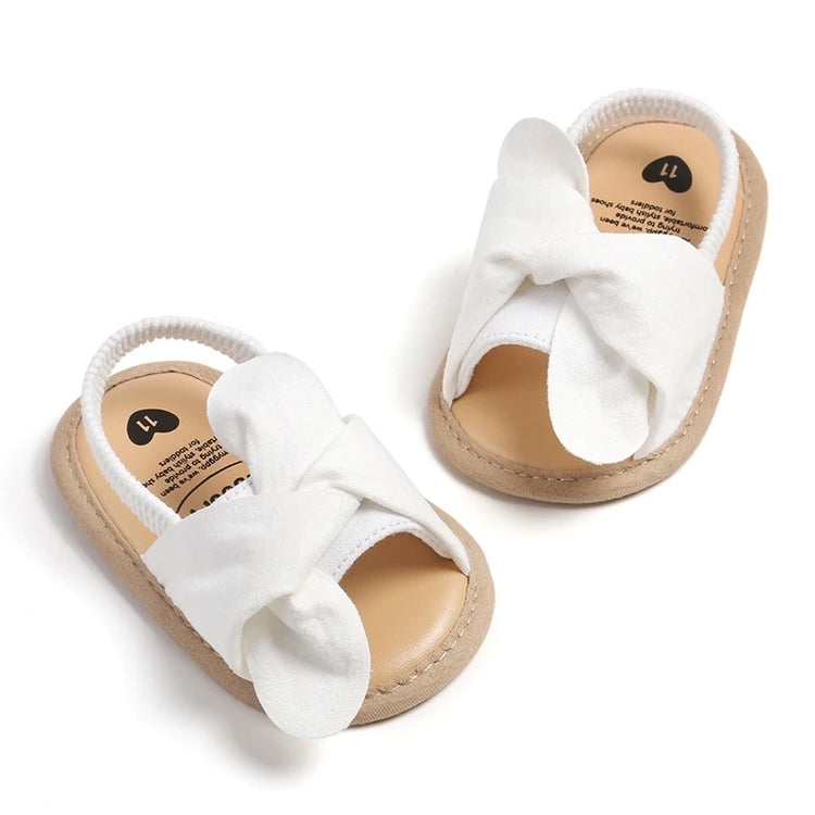 Adorable Baby Girl Sandals with Bowknot – Soft Non-Slip Sole Princess First Walker Shoes for Summer, Beach & Party