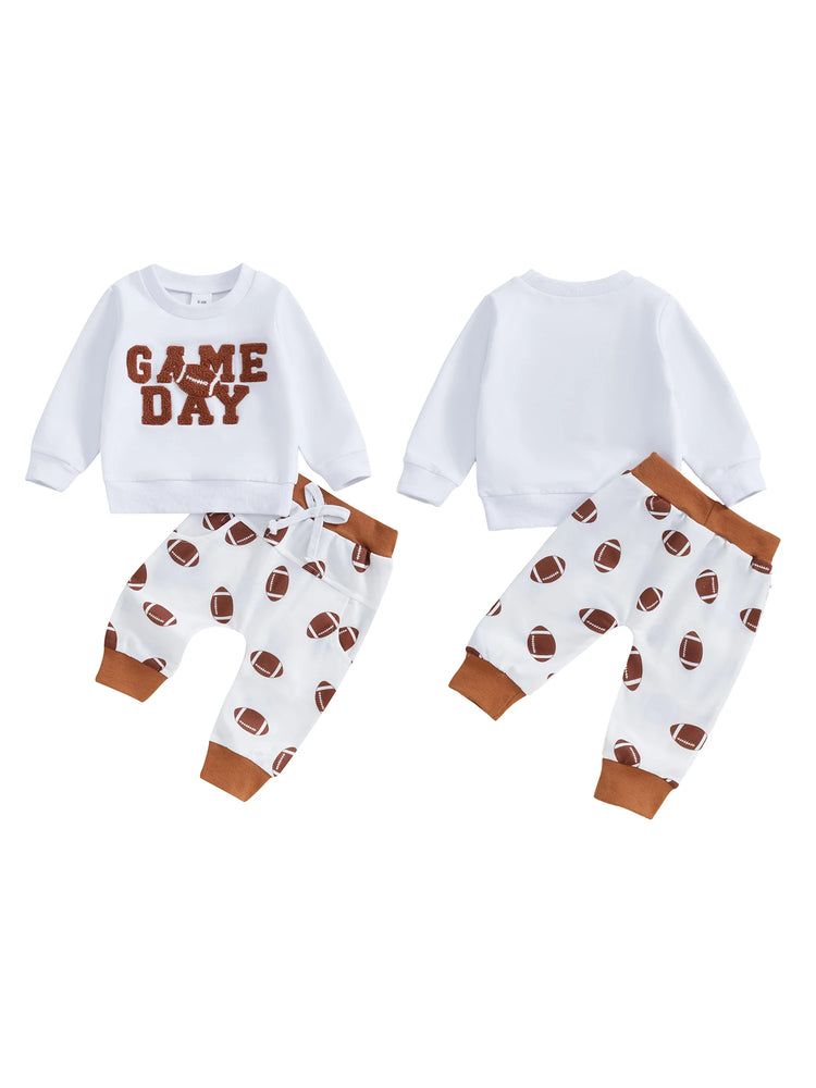 π§ Baby Boy 2Pcs Football Outfit β Sweatshirt + Trousers Set