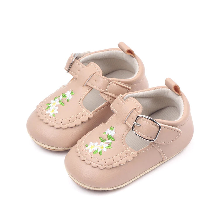 Cute Baby Girls Bowknot Mary Jane Shoes Comfortable PU Leather Non-slip First Walker Shoes for Toddler Princesses
