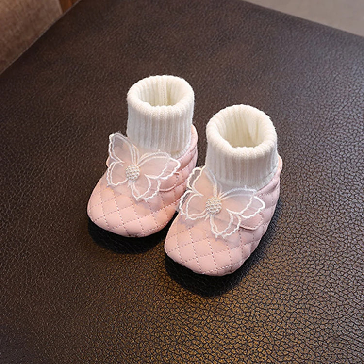 Infant Girls Sparkly Mary Jane Flats Shoes with Bowknot for Birthday Party Wedding Baby Shower and Holiday Festivities