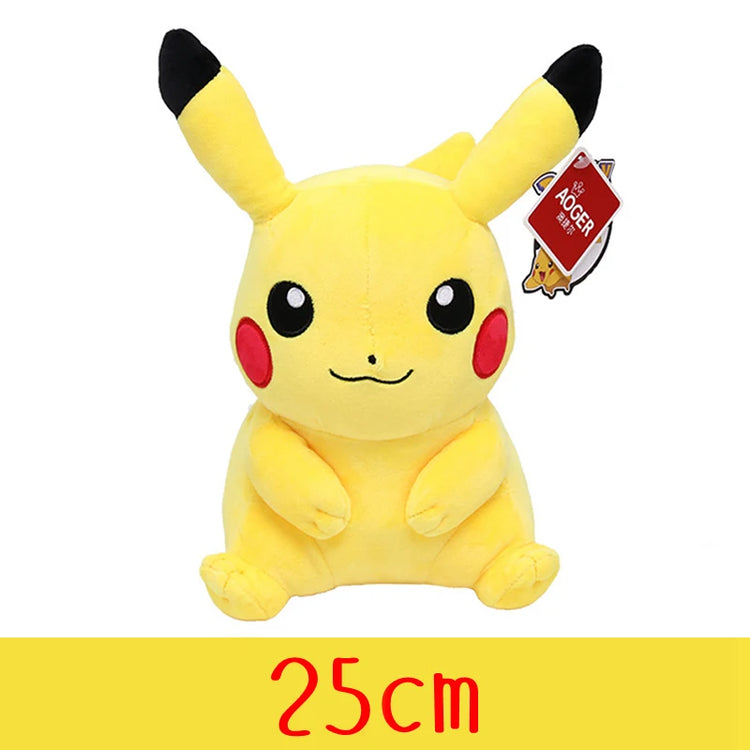 Pokemon Plush Toys – High-Quality Pikachu, Charmander, Squirtle & Bulbasaur Stuffed Dolls with Tag, Cute Anime Cartoon Gift for Kids & Fans