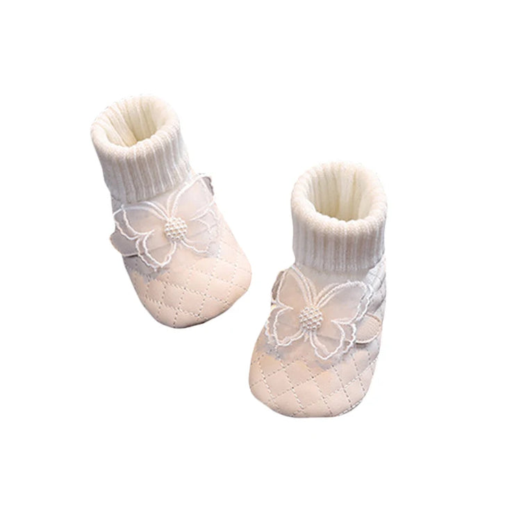 Infant Girls Sparkly Mary Jane Flats Shoes with Bowknot for Birthday Party Wedding Baby Shower and Holiday Festivities