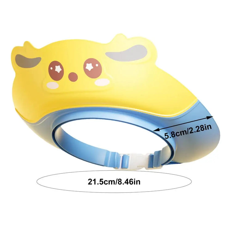 Silicone Baby Shower Cap Silicone Shower Cap Bathing Protection Wash Hair Shield Cartoon Shower Hats Eye And Ear Protection