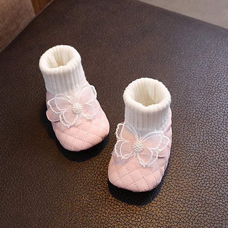 Infant Girls Sparkly Mary Jane Flats Shoes with Bowknot for Birthday Party Wedding Baby Shower and Holiday Festivities