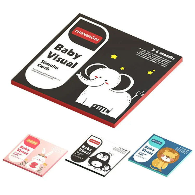 Visual Stimulation Flashcards Sensory Developmental Black White Card Brain Development Toys Black And White Cards For Kids Aged