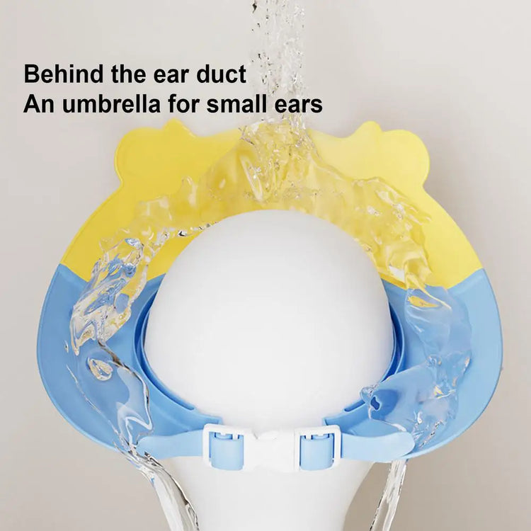 Silicone Baby Shower Cap Silicone Shower Cap Bathing Protection Wash Hair Shield Cartoon Shower Hats Eye And Ear Protection