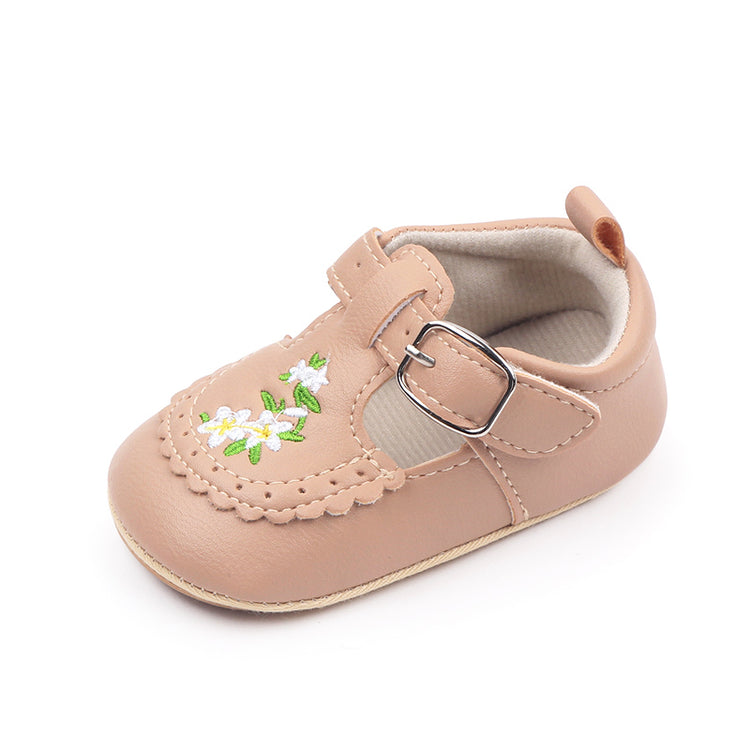 Cute Baby Girls Bowknot Mary Jane Shoes Comfortable PU Leather Non-slip First Walker Shoes for Toddler Princesses