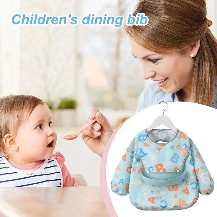 Toddler Long Sleeve Scarf Waterproof Art Smock Feeding Bib Apron Pocket Infant Boys Girls Burp Cloth Bandana Bibs supplies