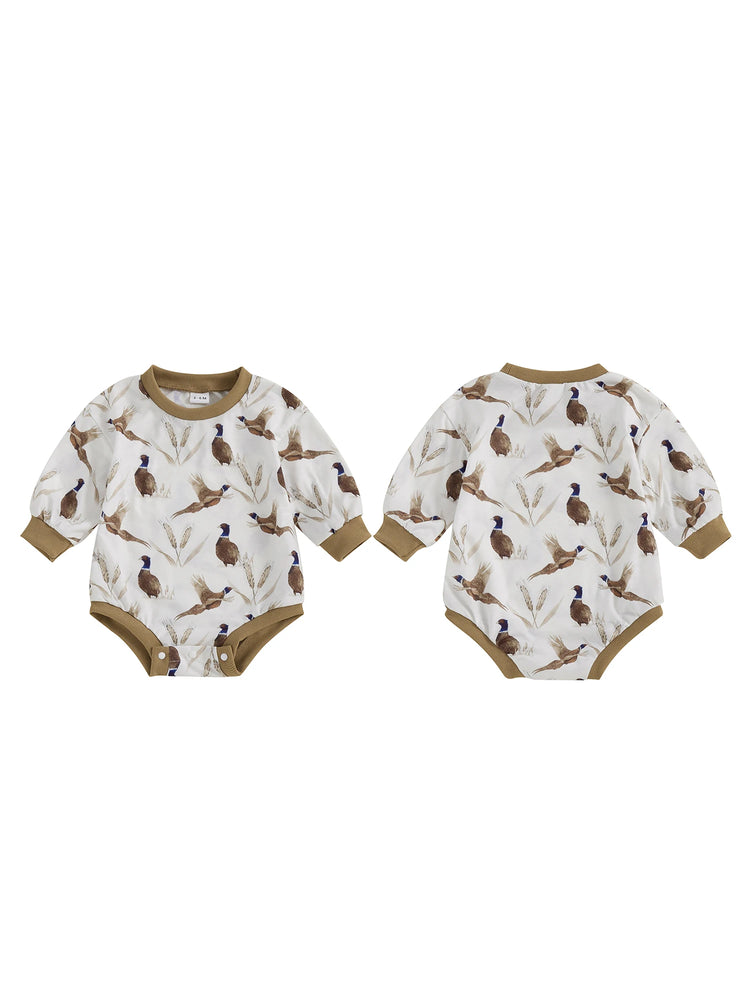 Toddler Winter Hooded Romper – Fox Print Warm Fleece Jumpsuit with Zipper & Cute Ears – Unisex Baby Boy Girl Outfit