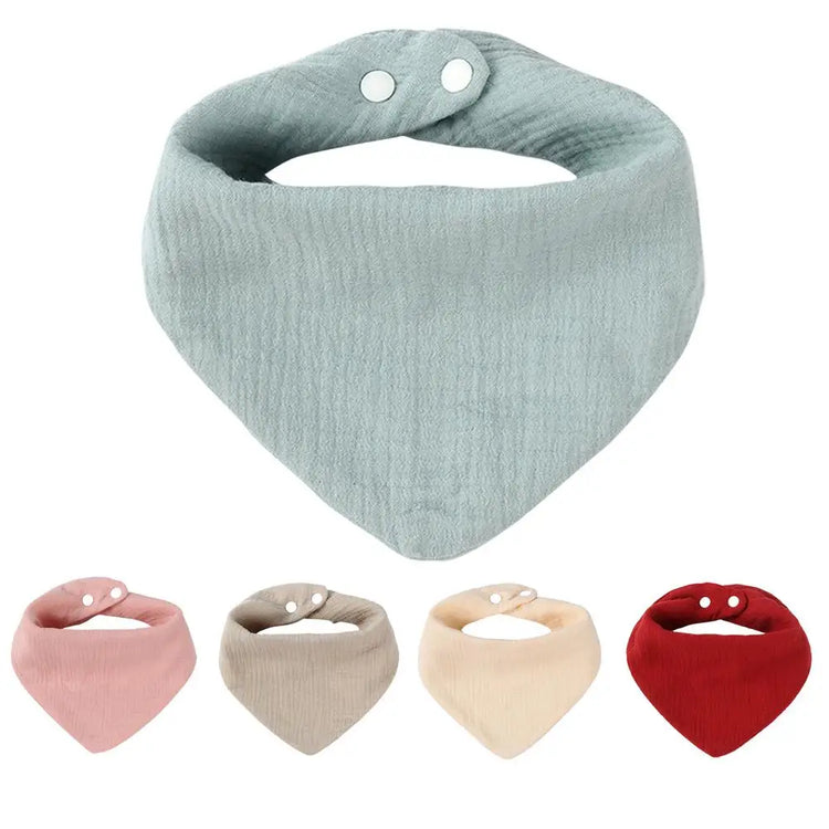Toddler Bandana Bibs Absorbent Cotton Triangle Teething Bib Toddle Drooling Bibs Solid Color Toddler Drool Bibs for Feeding