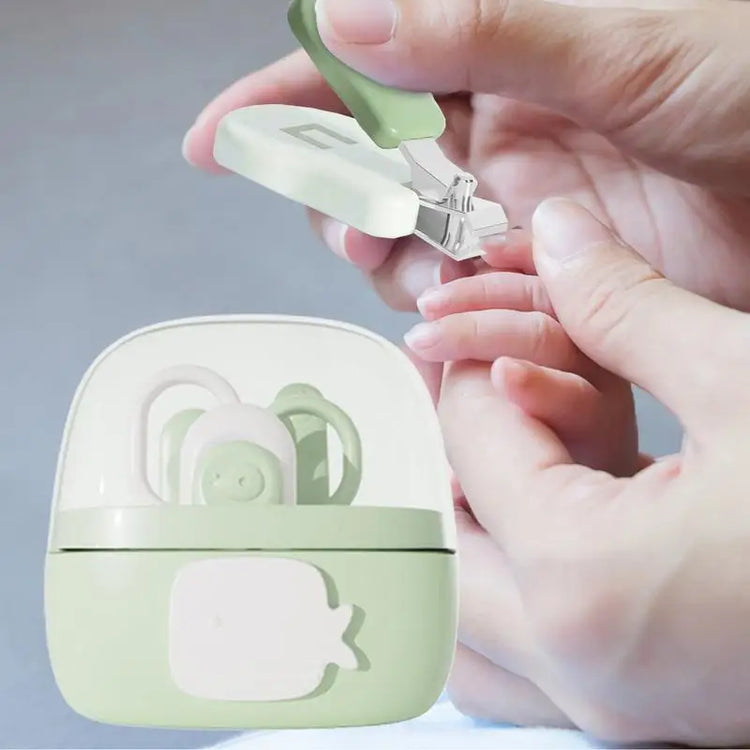 Baby Nail Kit 4-in-1 Cartoon Fingernail Clippers Grooming Care Nail Scissors Set Manicure Care Safe Clippers Scissors File
