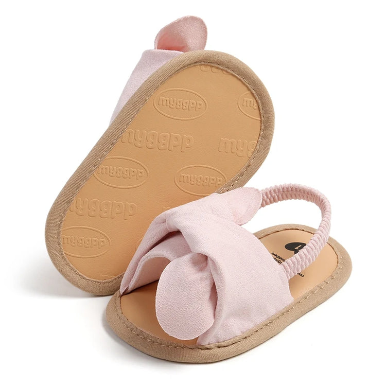 Adorable Baby Girl Sandals with Bowknot – Soft Non-Slip Sole Princess First Walker Shoes for Summer, Beach & Party