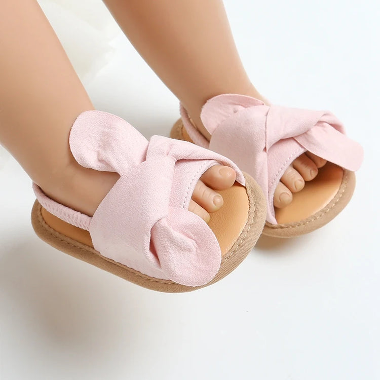 Adorable Baby Girl Sandals with Bowknot – Soft Non-Slip Sole Princess First Walker Shoes for Summer, Beach & Party