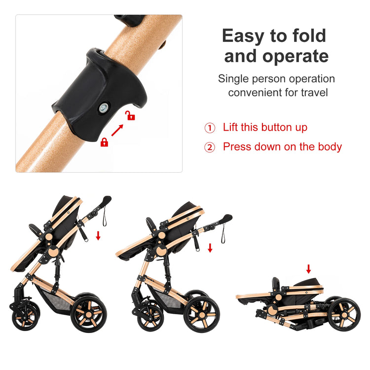 High quality newborn Lightweight Baby Stroller Folding Cart Comfort Baby Stroller 3 in 1 Child Safety Seat With ISOfix