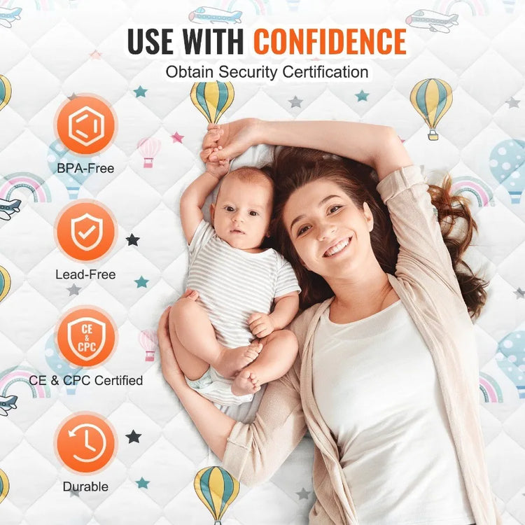 50x50 Baby Play Mat – Soft Crawling Floor Playmat for Infants, Portable Activity Mat