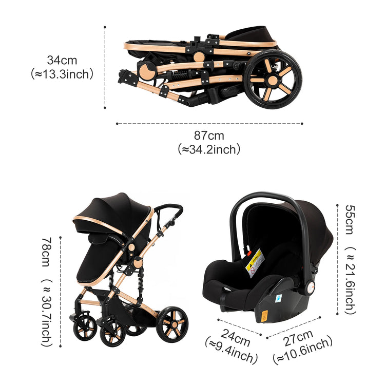 High quality newborn Lightweight Baby Stroller Folding Cart Comfort Baby Stroller 3 in 1 Child Safety Seat With ISOfix