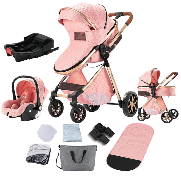 Lightweight 3-in-1 Baby Stroller with Isofix | High Landscape Travel System for Newborns to 6 Years
